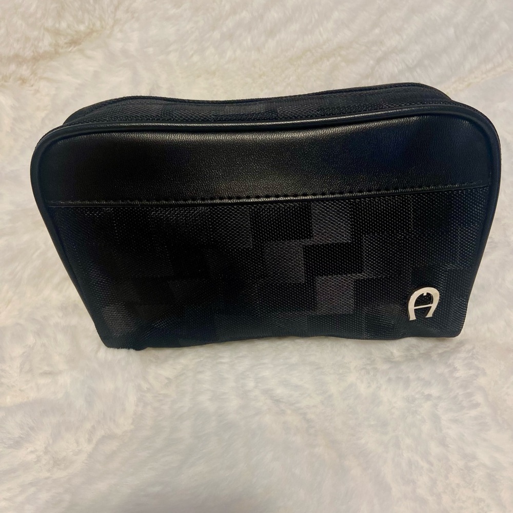 Etienne Aigner Black Toiletry Bag Sleek Design